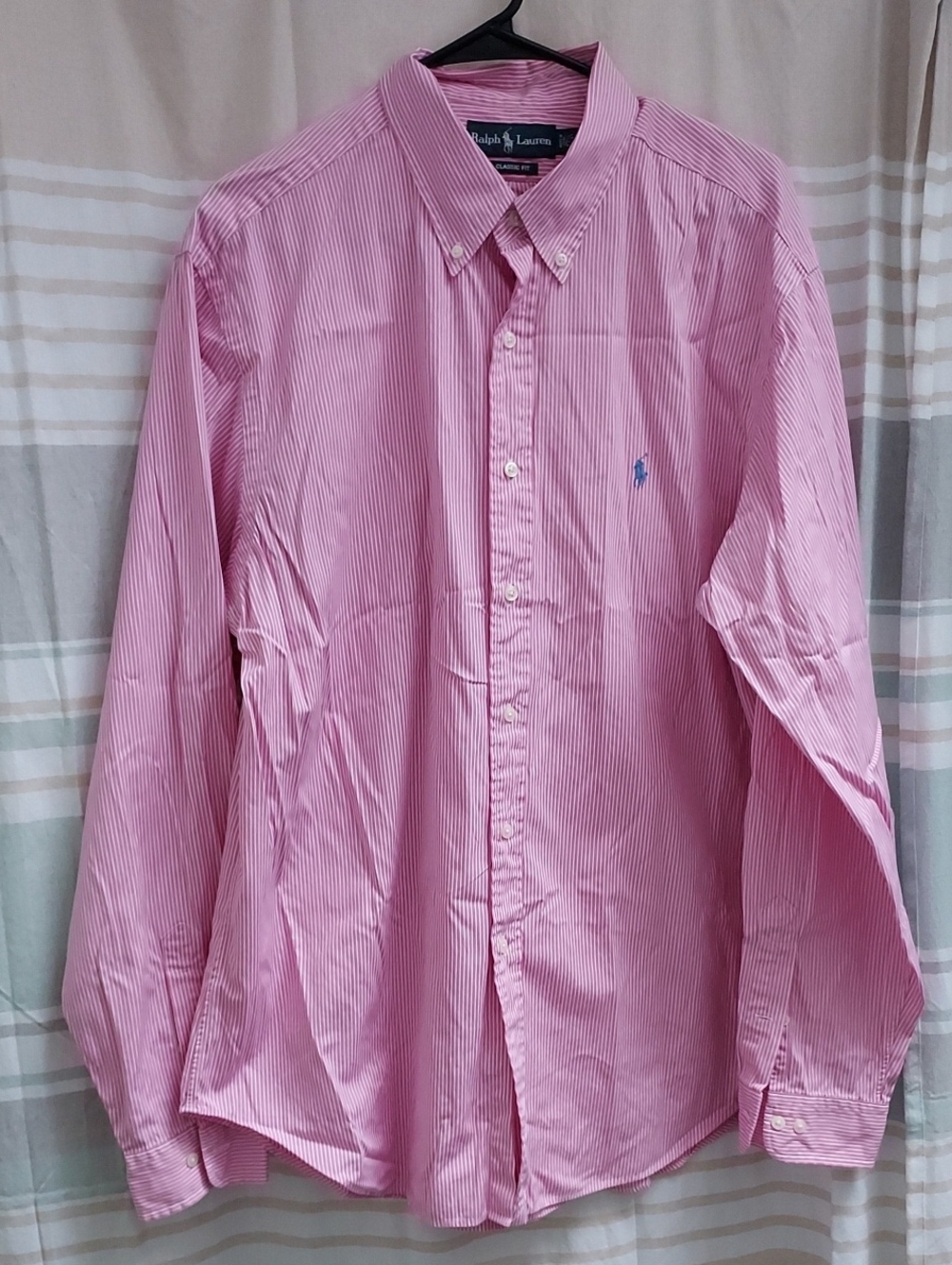 Ralph Lauren Pink & White Striped Button-Down Dress Shirt